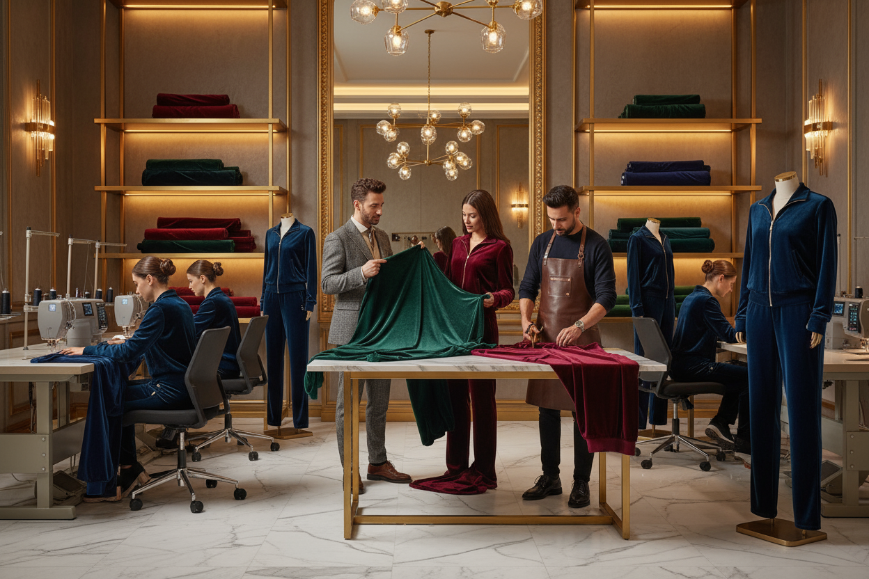 Same thing but crafitng velvets luxury tracksuits